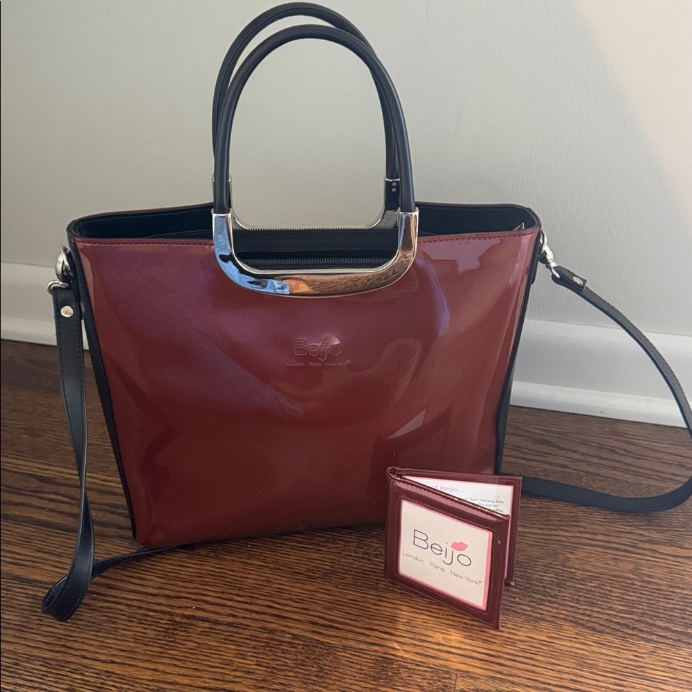 Beijo Burgundy and Black Crossbody Bag